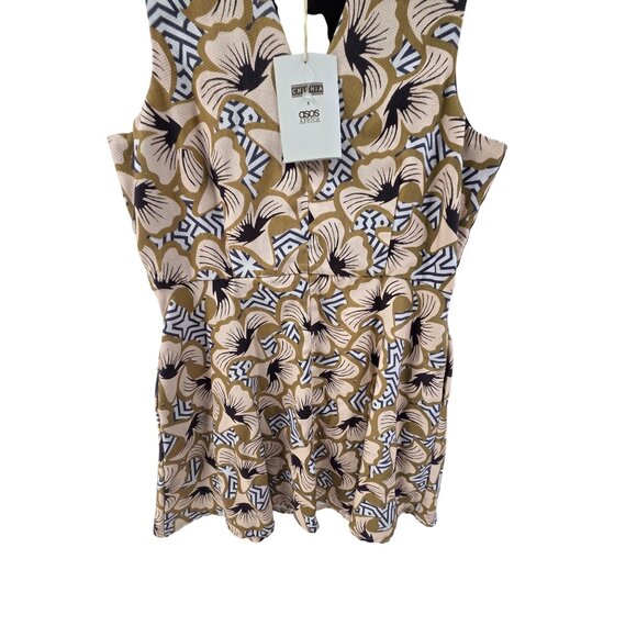 NWT ASOS Africa × Chichia Honeysuckle Fit & Flare Mini Dress Size 0X Office - Picture 3 of 8